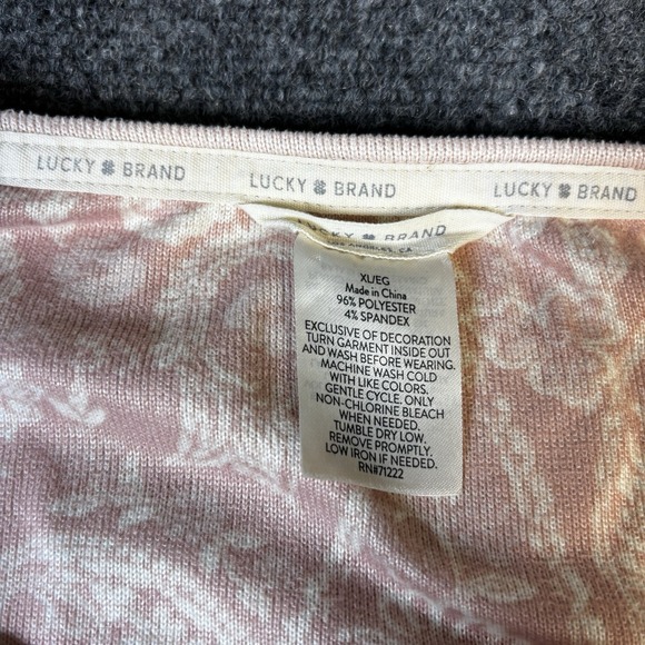 Woman's Lucky Brand 2 Piece Pajama‎ Set PJ's Size XL/EG Light Pink - Picture 5 of 10